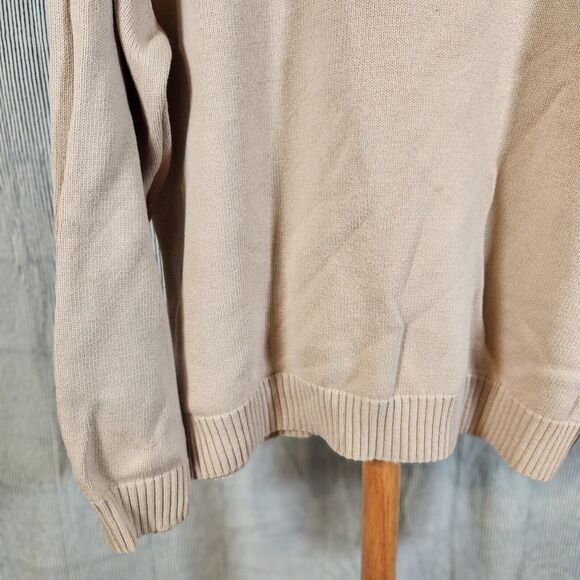 Vintage Ivy Crew Beige Cottage Core Fisherman 100% Cotton Crewneck Sweater, XL - Picture 2 of 7